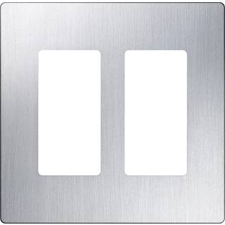 Lutron Claro 2 Gang Decorator/Rocker Wallplate rustfrit stål (1-pakke) | CW-2-SS