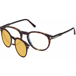TOM FORD Mand FT5823-H-B 052 Blåt lys briller Acetat Havana Rund Anti-blå lys