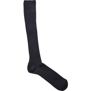 Knælange strømper "rib" | Uld | Navy