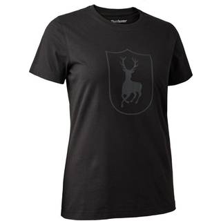Lady T-shirt Med Logo Sort - Deerhunter