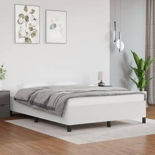 sengeramme 140x190 cm kunstlæder hvid