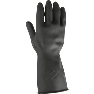 Latexhandske THOR Heavy Duty Str. L Sort, Indvendig velourisering, 12 par