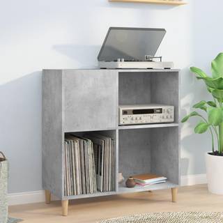 vinylskab 84,5x38x89 cm konstrueret træ betongrå
