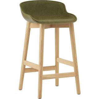 Normann Copenhagen Hyg Barstol 65 Cm Betrukket Forside / Egetræ - Barstole Ny Uld Olivengrøn - 605118