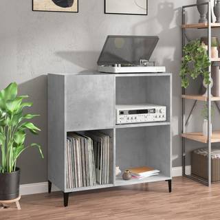 vinylskab 84,5x38x89 cm konstrueret træ betongrå