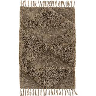 Madam Stoltz Tufted Bademåtte 60x90 Cm Mørkegrøn - Ensfarvede tæpper Bomuld Taupe - PI-10797C