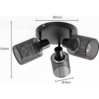 Lindby Stancho loftlampe sort, 3 lyskilder