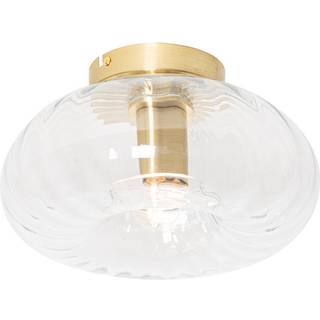 Art Deco loftslampe guld med glas - Ayesha