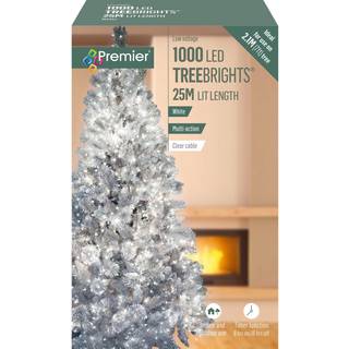 1000 LED-lys, 25 m, Premier TreeBrights julelys, kold hvid, gennemsigtigt kabel