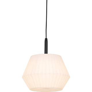 Moderne udendørs pendellampe sort med hvid skærm 33 cm IP44 - Robbert