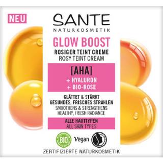 Sante Naturkosmetik Ansigtspleje Fugtighedspleje AHA, hyaluron & økologisk roseGlow Boost Teint Creme 50 ml (2.280,00 kr / 1 l) - 50 ml