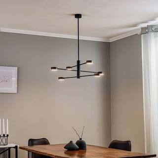 Loftlampe Orbit VI, sort, 6 lyskilder