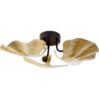 Orientalsk loftlampe messing med sort 3-lys - Louka