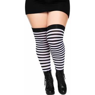 Sort og hvid stribede stockings, XL