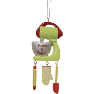 4,25 tommer """" Born to Bake """" Stand Up Mixer Ornament