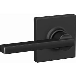 Schlage F10 Lat 622 Col Latitude Collins Passage Lever til Interior Hall og Closet Matte sort