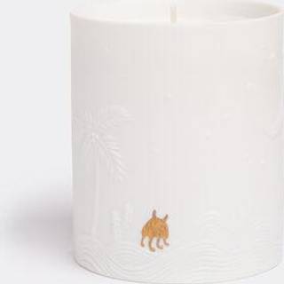 L'Objet Candlelight and Scents - 'Mojave Palm' candle in White biscuit porcelain