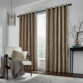 Helena Springfield Helena Springfield Natural Truffle Roma Lined Eyelet Curtains