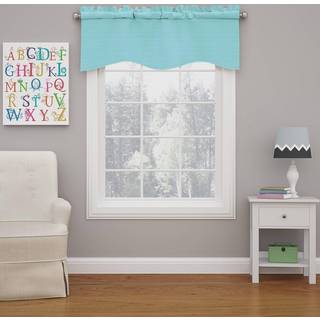 Eclipse Kendall Modern Scalloped Valance Rod Pocket Window Curtain til k?kken eller badev?relse 42 """" X 18 """" Pool