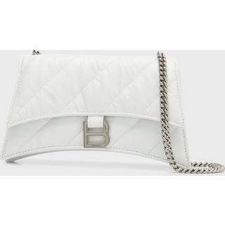 Balenciaga Crush Mini quilted leather wallet on chain - white - One Size
