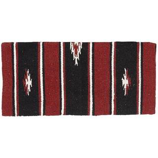 Hård 1 55% uld sierra sadel tæppe 24 """" x24 """" rød/sort/fløde