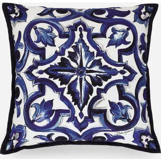 Dolce&Gabbana Casa Cushions - 'Blu Mediterraneo' canvas cushion, small in blue 100 % Canvas