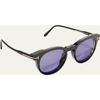TOM FORD Mand FT5823-H-B 001 Blåt lys briller Acetat Sort Rund Anti-blå lys