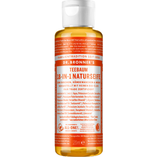 Dr. Bronner's Pleje Flydende sæber tetræ 18-i-1 natursæbe 120 ml (342,00 kr / 1 l) - 120 ml