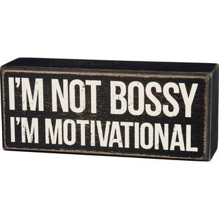 Primitiver af Kathy Box Sign Motivational Home Decor 6 """" L X 2,50 """" H X 1,75 """" W Black White