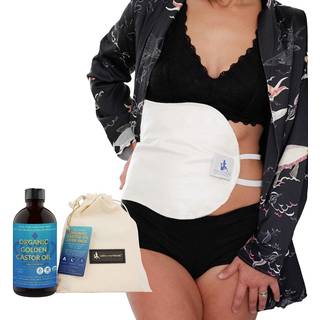 Dronning af Thrones ricinusoliepakke til leverkit - Varmefri mindre -mess genanvendelig - Organisk bomuldsflanelkomfort Fit bløde stropper og nat