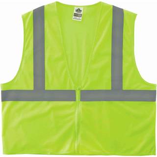 Ergodyne - 20995 Glowear 8205Z Reflekterende sikkerhedsvest H?j synlighed Lime Mesh Type R Klasse 2 Lynl?s Lukning Stor/ X -Large
