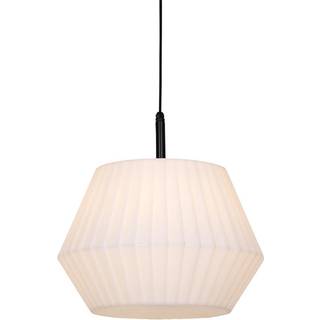 Moderne udendørs pendellampe sort med hvid skærm 45,6 cm IP44 - Robbert