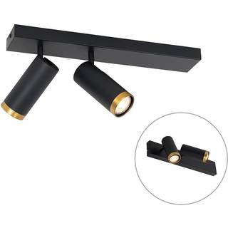 Moderne loftspot sort med bronze 2-lys justerbar - Renna