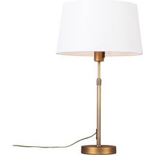 Bordlampe bronze med skærm hvid 35 cm justerbar - Parte