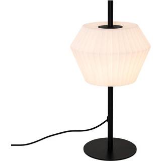 Moderne udendørs bordlampe sort med hvid skærm IP44 - Robbert