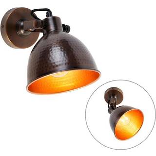 Industriel væglampe bronze med justerbar kobber - Liko