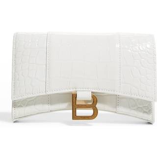 Balenciaga Hourglass leather wallet on chain - white - One Size