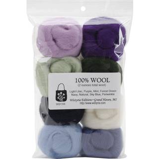 Wistyria Editions Wool Roving (8 Pack) 25oz Hydrangeas