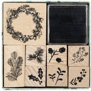 Paper Poetry Stempelset Classical Christmas incl. Stempelkissen 8 Stück - Schwarz