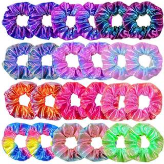 Ocato 24pcs h?rstrik til piger skinnende metalliske scrunchies s?de elastiske h?rb?nd skridt h?rb?nd hestehale holder til piger kvinder h?r tilbe