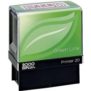 2000 Plus Green Line Self-bl?kkende meddelelsesstempel faxet 80% genanvendt 1 1/2 """" X 9/16 """" Impression Red Ink (098369)
