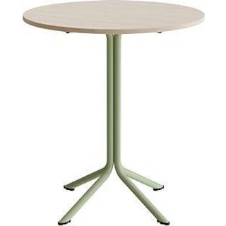 Bord Atlas 1133 Ø800x900mm, Hvidpigmenteret eg med grønt understel
