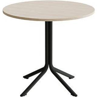 Bord Atlas 1133 Ø800x720mm, Hvidpigmenteret eg med sortoliven understel