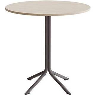 Bord Atlas 1133 Ø900x900mm, Hvidpigmenteret eg med gråt understel