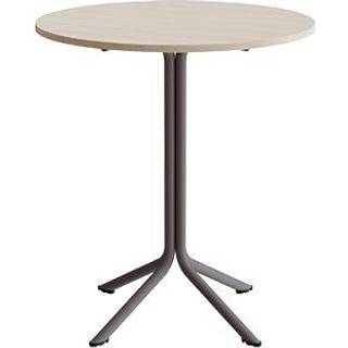 Bord Atlas 1133 Ø800x900mm, Hvidpigmenteret eg med gråt understel