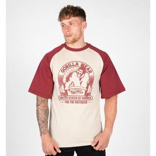 Logan Oversized T-Shirt, beige/red, medium