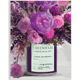 Stupa Industries Jag är tillräckligt inspirerande fras Purple Pink Flowers Wall Plack 10 x 15