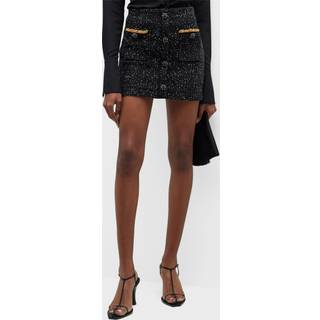 Self-Portrait Sequined high-rise bouclÃ© miniskirt - black - S
