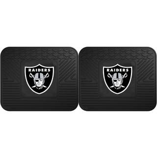 Fanmats 12318 NFL - Las Vegas Raiders 2 Utility Mats til bageste s?der | Sort | 14 """" x17 """" | Raider Shield Prim?rt logo