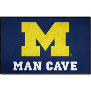 Fanmats 14668 NCAA Michigan Wolverines Man Cave Starter Mat Accent Rug - 19in. x 30in. | Sportsfan Home Decor Rug and Tailgating Mat